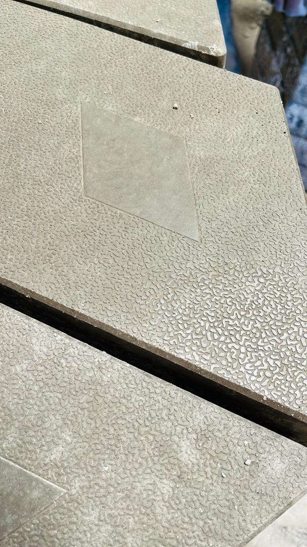 Stacks of cured pavers